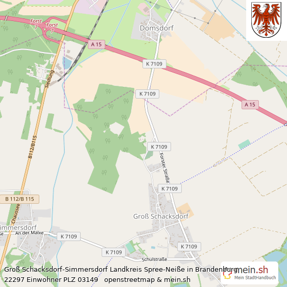 Gro Schacksdorf-Simmersdorf Groes Dorf Lageplan